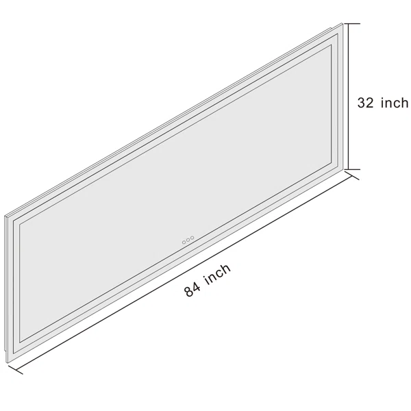 84 in. W x 32 in. H Rectangular Tempered Glass Frameless Anti-Fog Dimmable Wall Mounted Bathroom Vanity Mirror - Image 4
